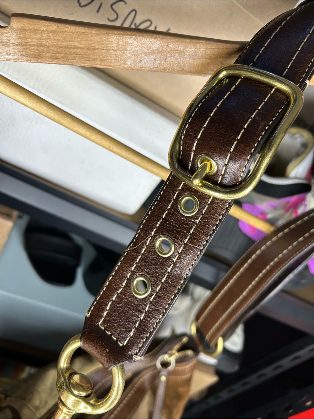 VTG Y2K Coach Patchwork Shoulder Bag Purse Brown Leather Suede Jacquard F12842 - Picture 3 of 11